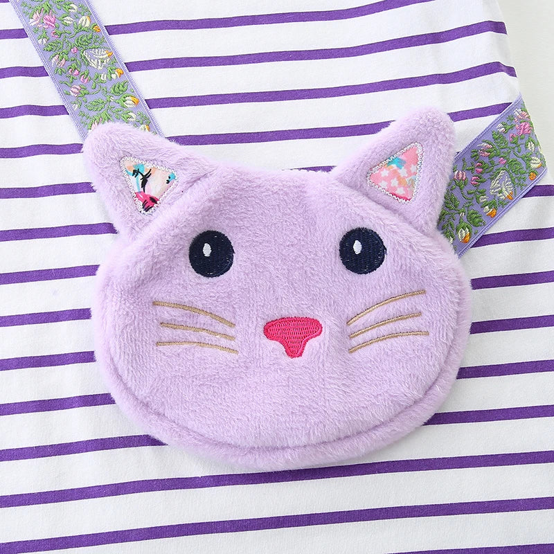Cats Embroidered Little Girls Summer Dress with Pockets childrensterritory