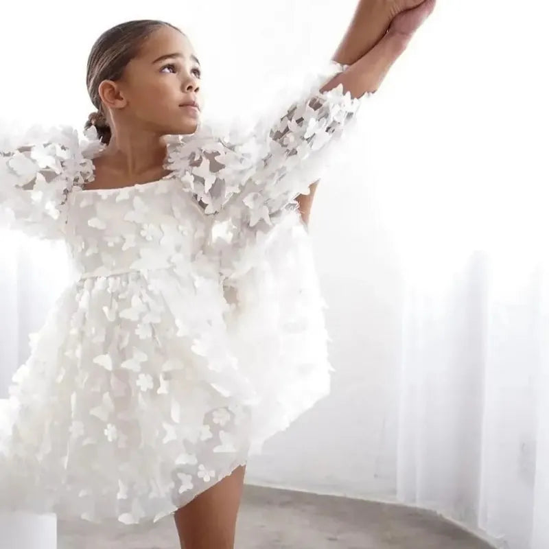 Little Girl Butterfly Design Pageant Party Birthday Dresses childrensterritory
