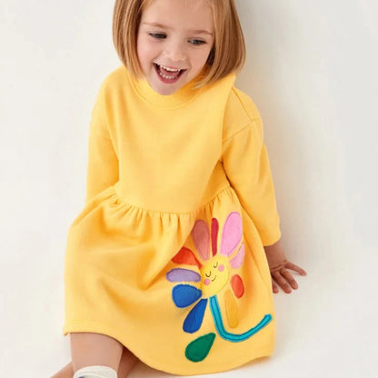 Lovely Cartoon Animals Design Little Girls Casual Dresses childrensterritory
