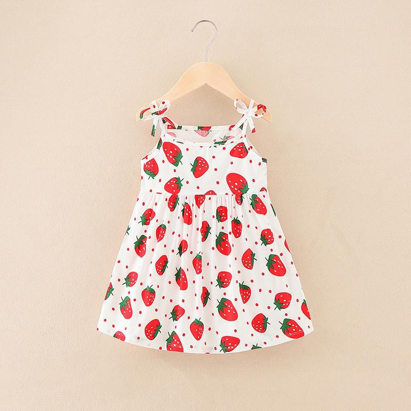 Floral Print Kids Girls Sleeveless Camisole Leisure Dresses childrensterritory