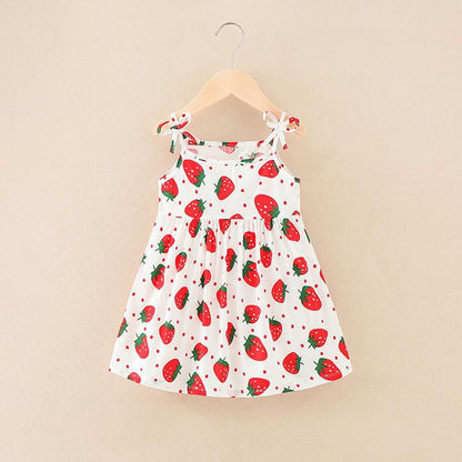 Floral Print Kids Girls Sleeveless Camisole Leisure Dresses childrensterritory
