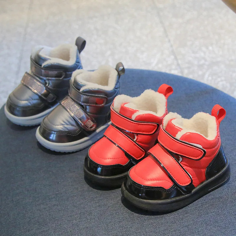 Kids Warm Velcro Non-slip Printed Snow Boots childrensterritory