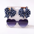 Girls Hair Bows And Colorful Heart Sun Glasses