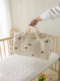Large Capacity Bear Embroidered Mommy Shoulder Bag childrensterritory