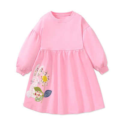 Kids Girls Floral Autumn Spring Casual Frocks childrensterritory