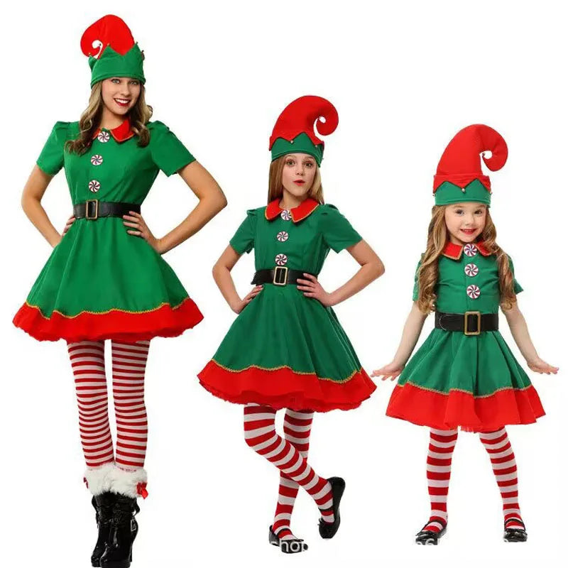 Collar Design Long Sleeves Christmas Family Matching Costumes