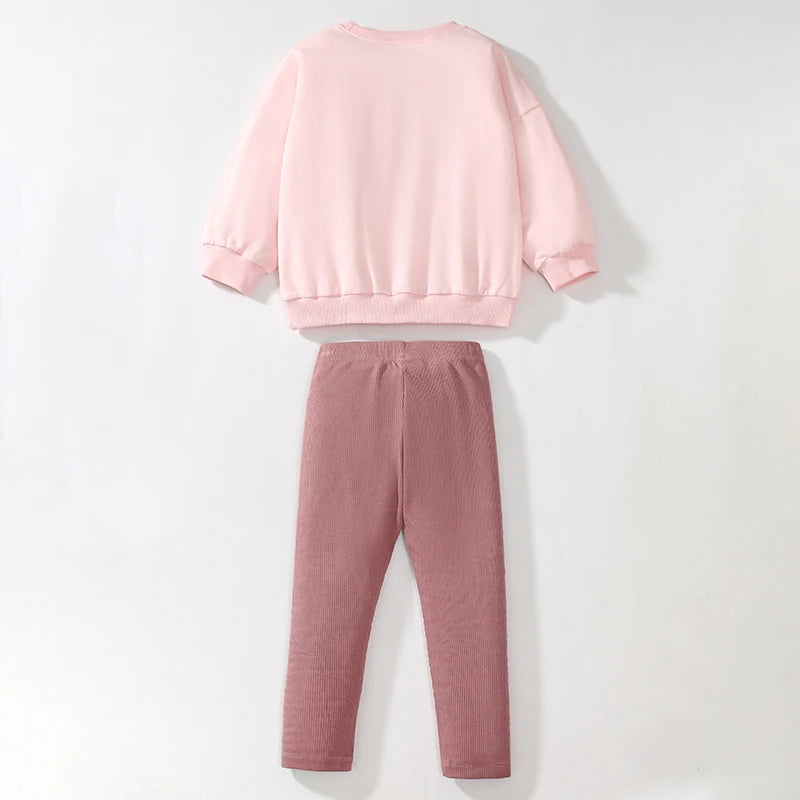 Kids Girls Ballet Dancer Print Tops+ Leggings Sets for Autumn childrensterritory