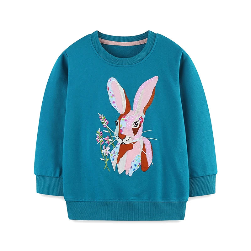 Full-Sleeve Cartoon Print Sweatshirts For Girls