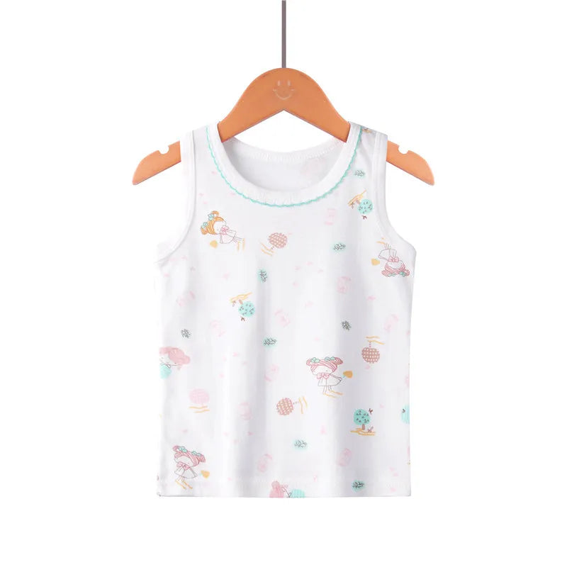 Kids Cotton Multiple Styles Camisole Vests For Summer childrensterritory