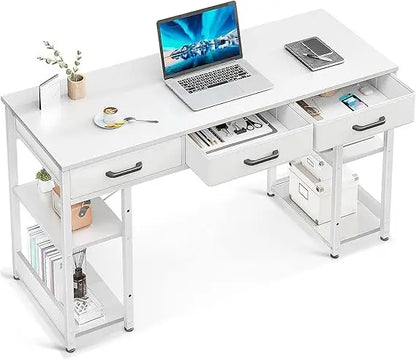 48"x16" Modern Small Computer Desk with Storage Shelves