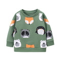 Animals Embroidery Kids Long Sleeve Sweatshirts childrensterritory