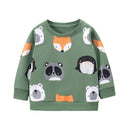 Animals Embroidery Kids Long Sleeve Sweatshirts childrensterritory