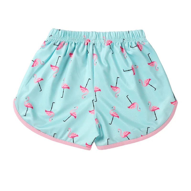 Kids Girls Cartoon Animal Print T-shirts Shorts Pajamas Set childrensterritory