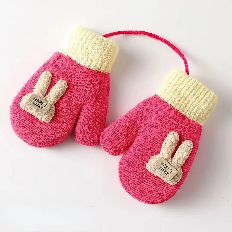 Cartoon Design Knitted Warm Gloves for Baby/Kids childrensterritory