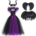 Kids Girls Demon Queen Maleficent Halloween Costume