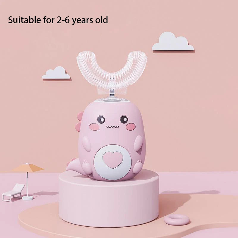 360-Degree Smart U-shaped Electric Cartoon Kids Silicone Toothbrush childrensterritory