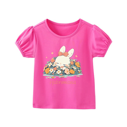 Kids Girls Hipster Cartoon Print Casual T-Shirt For Summer childrensterritory