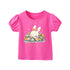 Kids Girls Hipster Cartoon Print Casual T-Shirt For Summer childrensterritory