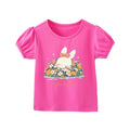 Kids Girls Hipster Cartoon Print Casual T-Shirt For Summer childrensterritory