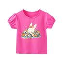 Kids Girls Hipster Cartoon Print Casual T-Shirt For Summer childrensterritory