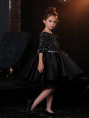 Baby/Kids Girls Glitter Black Princess Birthday Dress