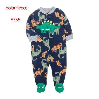 Newborn Baby Zipper Up Overalls Fleece Romper for Winter childrensterritory