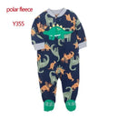 Newborn Baby Zipper Up Overalls Fleece Romper for Winter childrensterritory