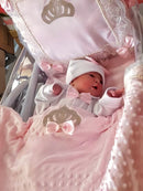 5pcs Sequin Bling Crown Design Baby Girl Welcome Home Outfits childrensterritory