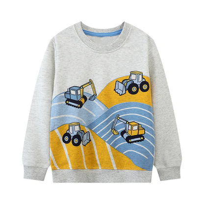 Kids Boys Cartoon Dinosaurs Print Cotton Sweatshirts childrensterritory