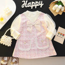 Girls' Long-Sleeved Bow Design Elegant Party Dresses childrensterritory