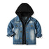 Kids Boys Loose Denim Hooded Jacket for Autumn & Winter childrensterritory