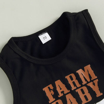 Baby Boy Printed Sleeveless Tank Tops and Shorts Set childrensterritory