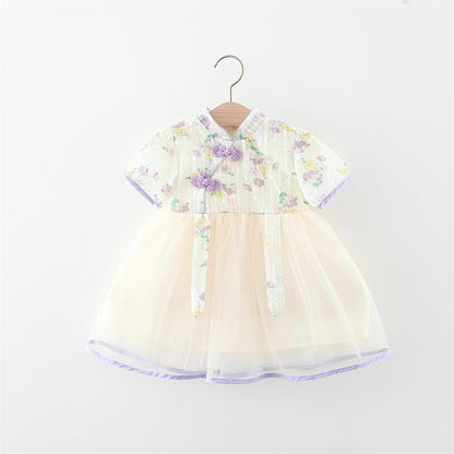 Baby GirlS Chinese Style Patchwork Princess Dress childrensterritory