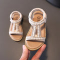 Elegant Pearl Rhinestone Party Princess Sandals for Little Girls