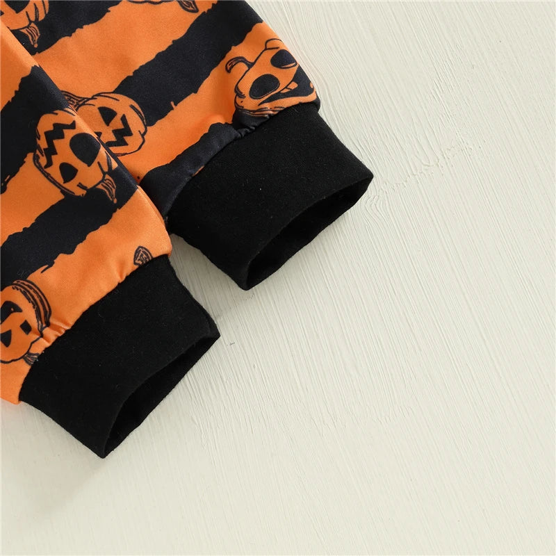 Baby Halloween 3Pcs Funny Pumpkin Printed Costume Set