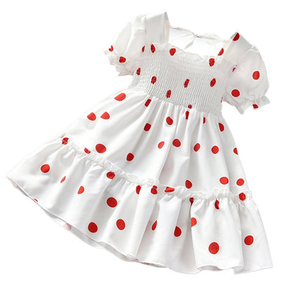 Little Girls Leopard Printed Ruffled Bowknot Party Dress childrensterritory