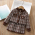 Little Girls Plaid Sweater + Dress Lattice Winter Outfits childrensterritory