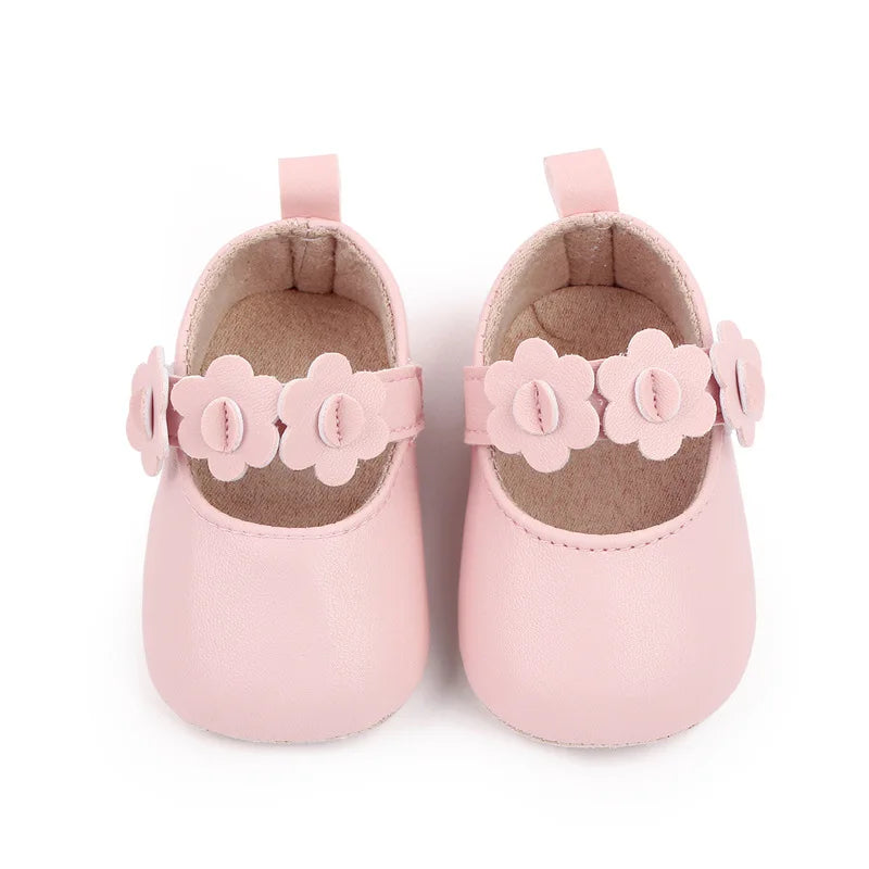 First Walker Flower Design Leather Shoes childrensterritory