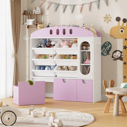 Big Toy Organizer with Six Toy Bins and Three Drawers childrensterritory