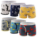 6 Pcs Little Boys' Soft Cartoon Animal Print Cotton Briefs childrensterritory