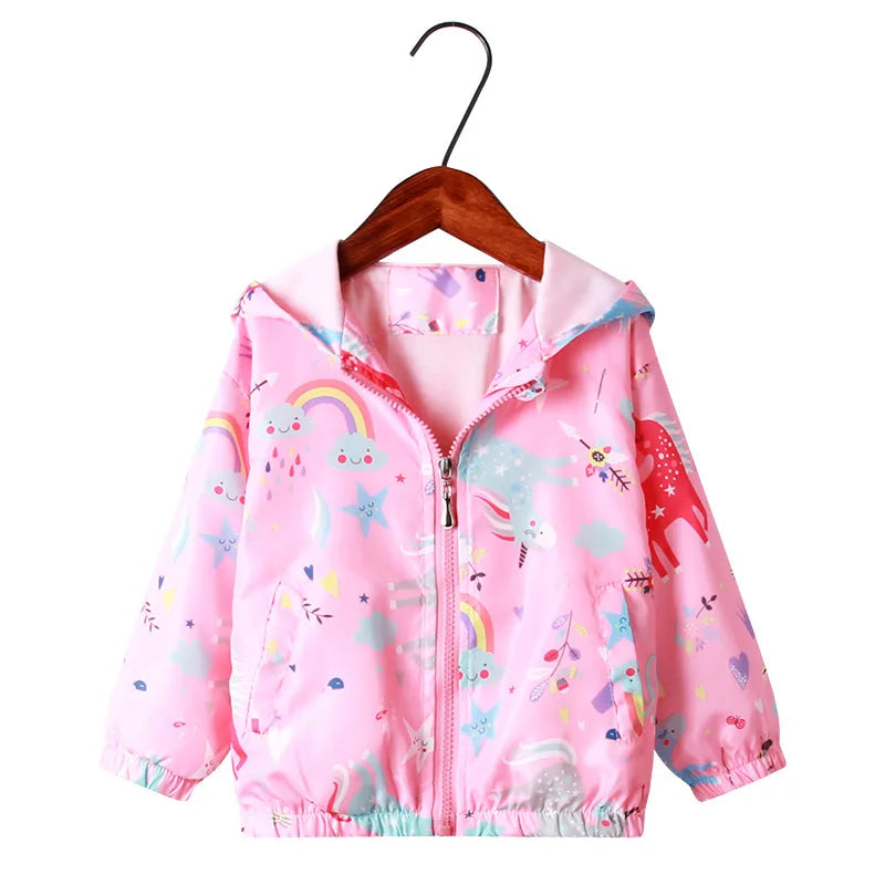 Kids Girls Lovely Cartoon Animal Design Hooded Jackets childrensterritory