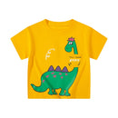 Green Cartoon Frog Print Summer T-Shirts for Kids