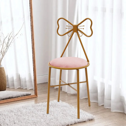 Metal Frame Butterfly Bow Design Modern Makeup Chair childrensterritory