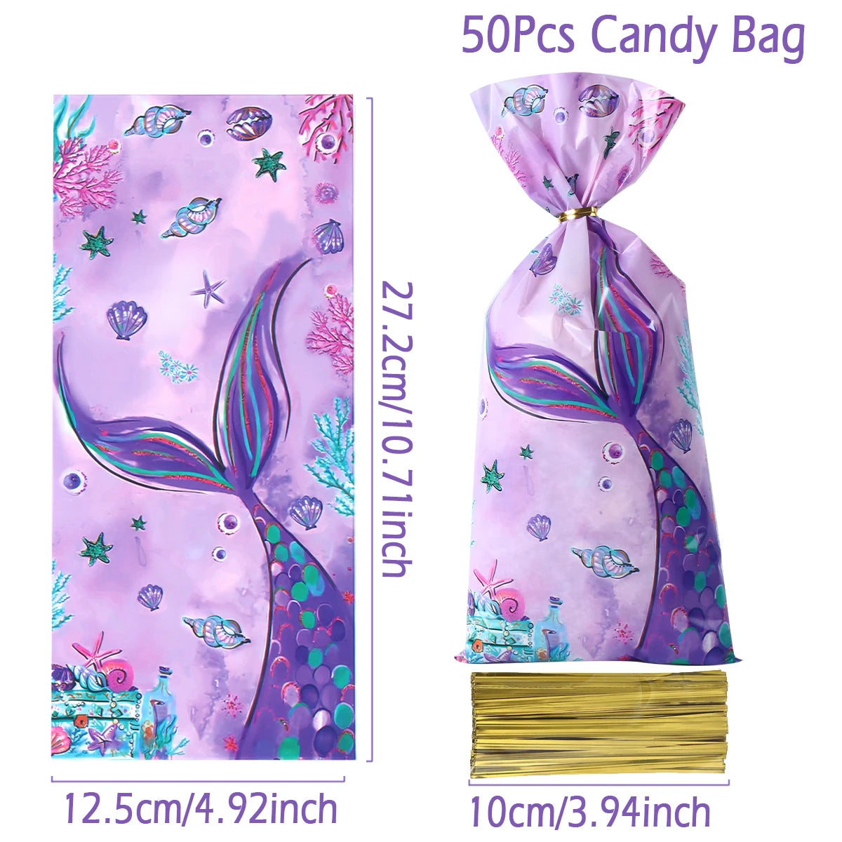 Mermaid-themed Kids Birthday Party Decorations and Tableware Set