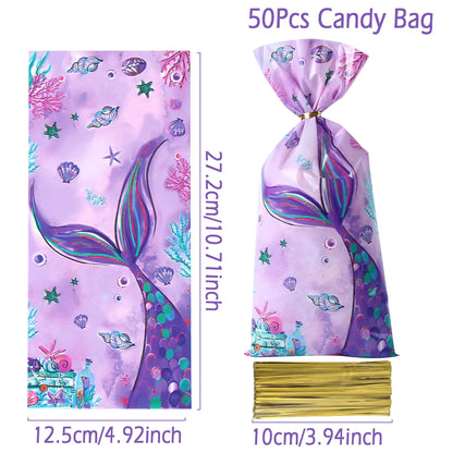 Mermaid-themed Kids Birthday Party Decorations and Tableware Set
