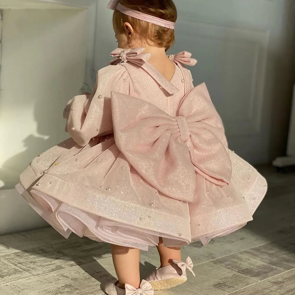 Baby/Kids Girls Pink Shining Pearls Design Ball Gown/Party Dress childrensterritory
