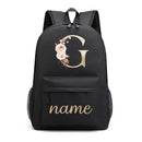 Canvas High School Backpack with Custom Letter Name