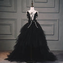 Chic Crystal Swan Pageant Dress for Girls with Trailing childrensterritory