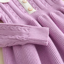 Girls' Long-Sleeved Collar Design Casual Winter Dresses childrensterritory
