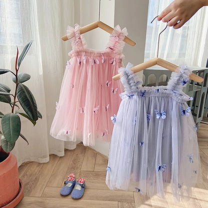 Baby Girl Butterfly Sequins Tulle Summer Sweet Outfits childrensterritory